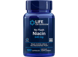 Life Extension No Flush Niacin 640 mg, 100 capsules